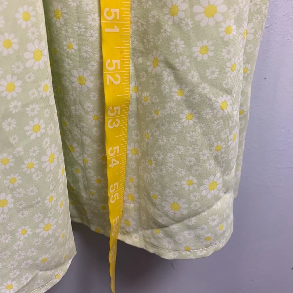 Lucca size small light green daisy flower tiered maxi dress boho cute dainty - Picture 7 of 12